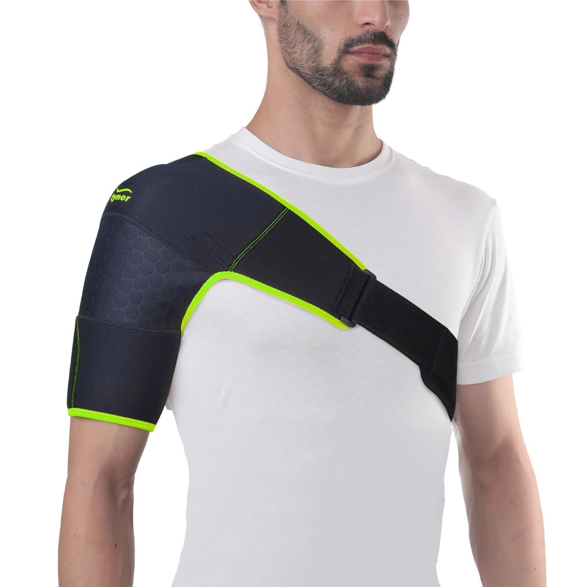 Tynor Shoulder Support Double Lock (Neo), Black & Green, Universal, 1 Unit
