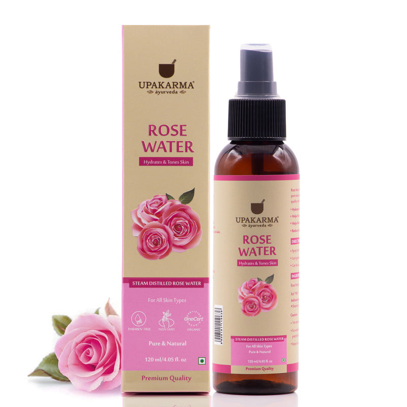 UPAKARMA Ayurveda Premium, Pure and Natural Rose Water Spray for Face, Gulab Jal, 120ml