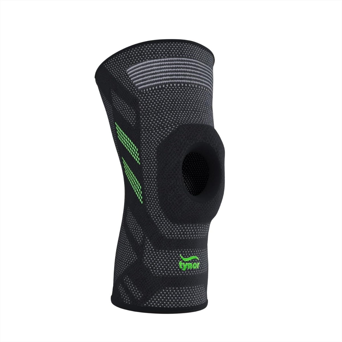 Tynor Knee Cap Air Open Patella, Black & Green, Medium, 1 Unit