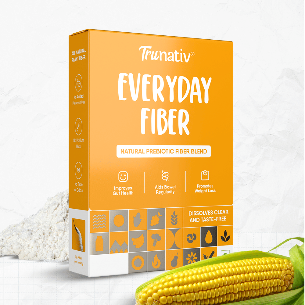 TruNativ Everyday Fiber | Enhances Digestive Health | Plant based Fiber | Non GMO | Helps Control Blood Sugar Levels | Gluten Free | Dissolves Clear | Unflavored 100g Pack Of 1