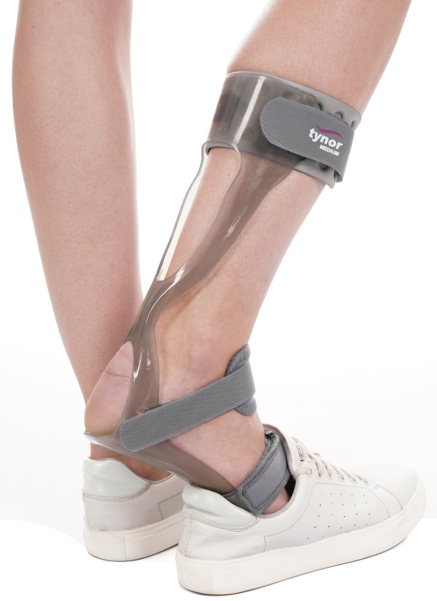 Tynor Foot Drop Splint With Liner, Grey, Left, Small, 1 Unit
