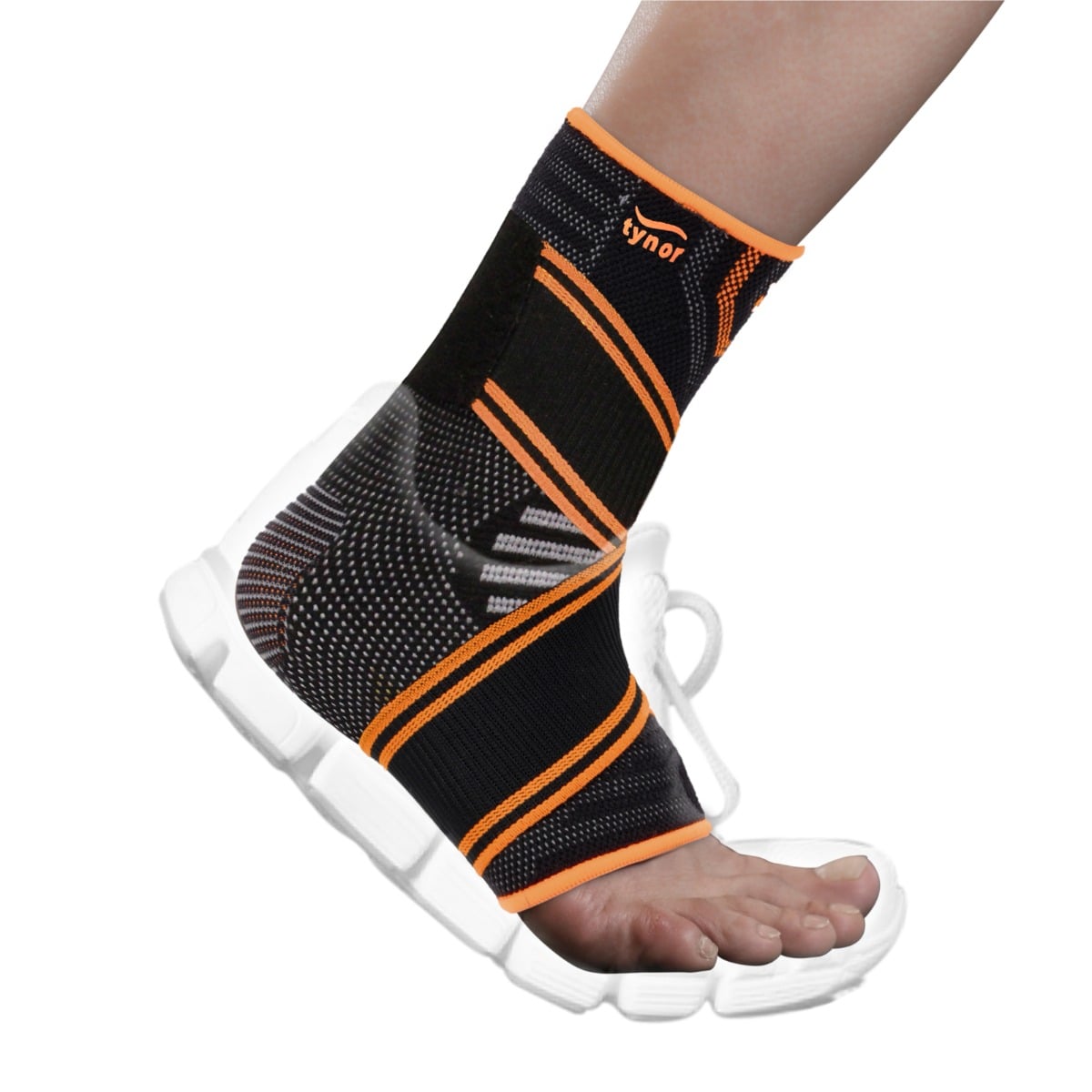 Tynor Ankle Binder Air Pro, Black & Orange, XL, 1 Unit