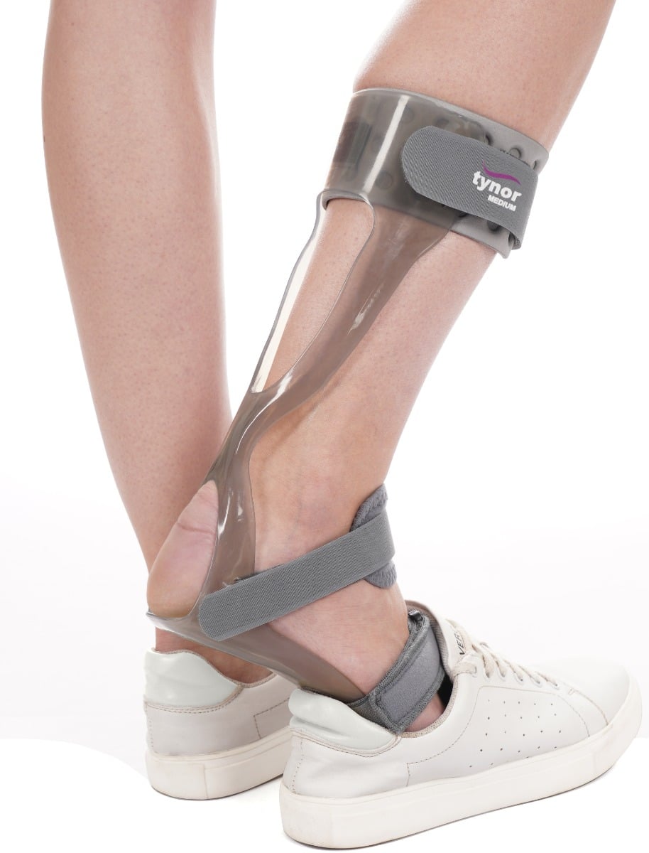 Tynor Foot Drop Splint, Grey, Right, Large, 1 Unit