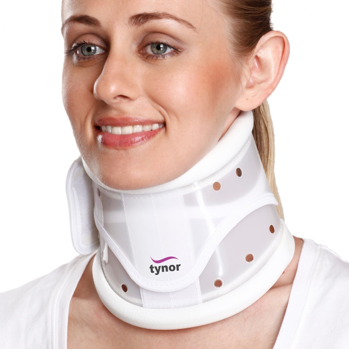Tynor Cervical Collar Hard Adjustable, White, Small, 1 Unit