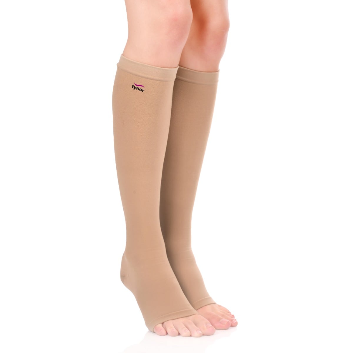 Tynor Medical Compression Stocking Knee High Class 2 (Pair), Beige, XXL, Pack of 2
