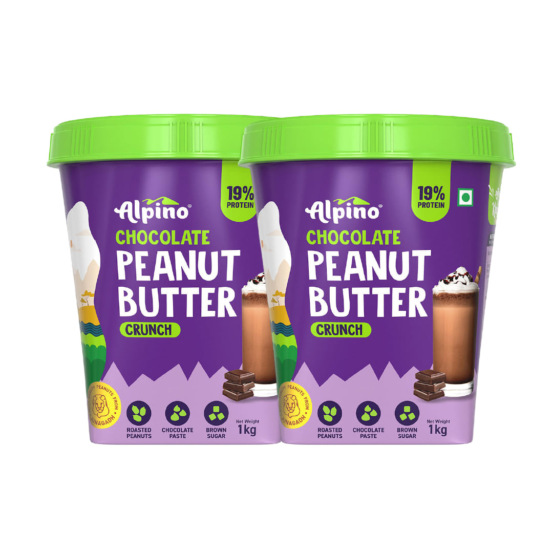 Alpino Chocolate Peanut Butter Crunch | 19% Protein | Made with Roasted Peanuts, Chocolate Paste, Brown Sugar & Sea Salt | Plant Based Protein Peanut Butter Crunchy ALPINO 26g Protein Chocolate Peanut Butter Crunch 1kg - Roasted Peanuts, Chocolate Paste 