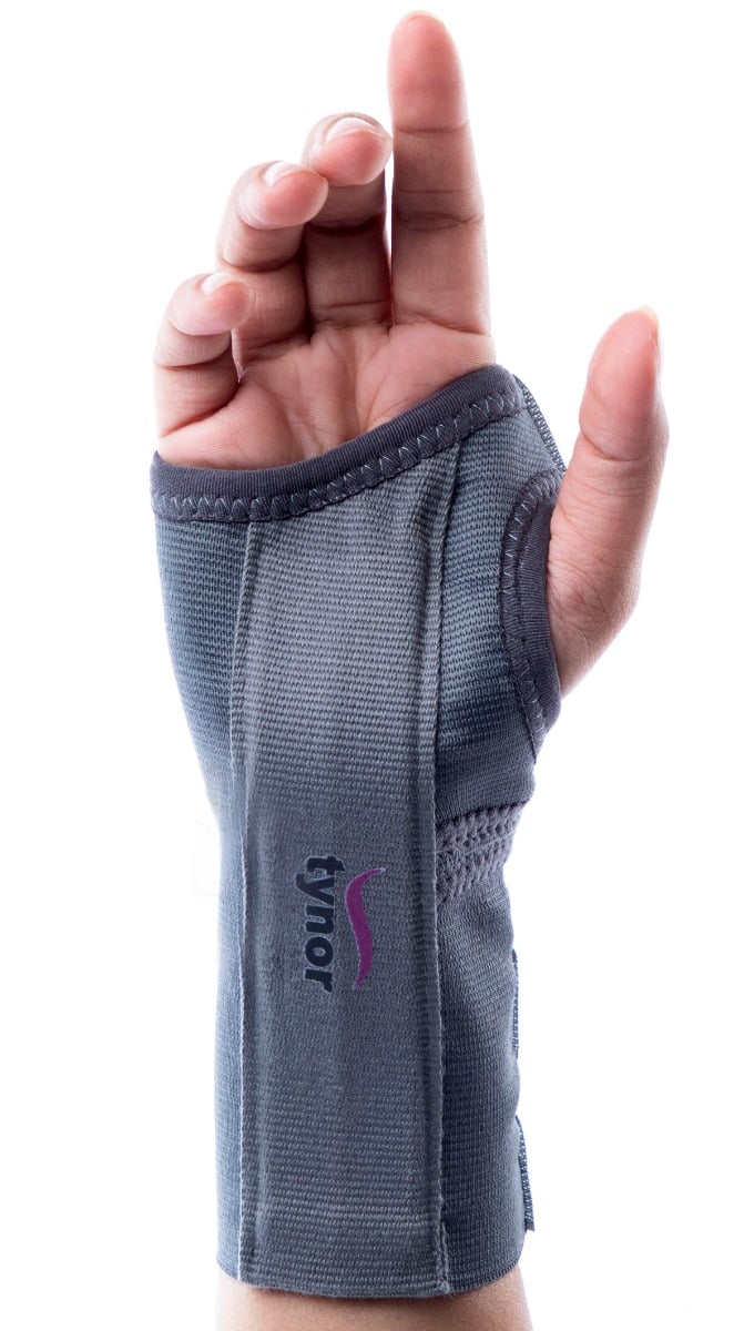 Tynor Elastic Wrist Splint, Grey, Right, Large, 1 Unit