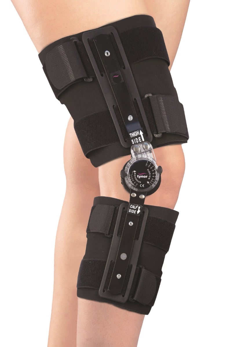 Tynor R.O.M. Knee Brace 18"/46cm, Black, Universal Size, 1 Unit