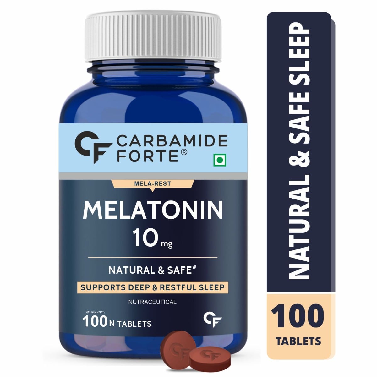 carbamide forte melatonin 10mg sleeping aid pills sleep supplement 100 veg tablets supports deep restful sleep