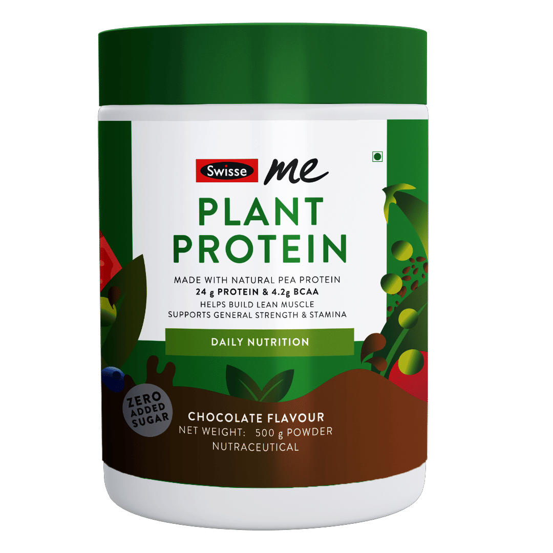 SwisseMe Plant Protein Daily Nutrition For Men & Women 24G Vegan Pea Protein For Post Workout Recovery, Lean Muscle Building, Strength & Stamina (Chocolate Flavor, 500G)-image-15