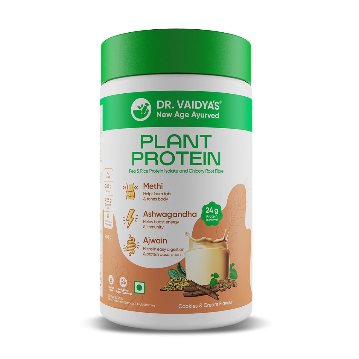 dr vaidya's Dr. Vaidya's Plant Protein For Chocolate Flavour, 500g-picture-35
