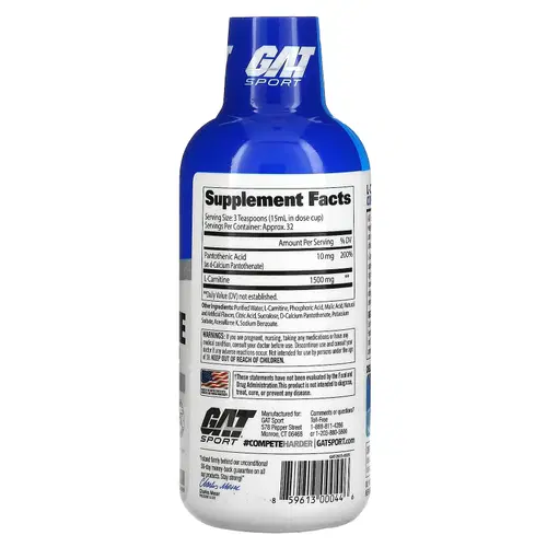 gat l carnitine 1500 Sport L-Carnitine Liquid GAT Essentials Liquid L-Carnitine 3000MG