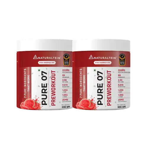 Pure 07 Label NATURALTEIN Pure 07 Preworkout Watermelon 300 gms Pack of 2