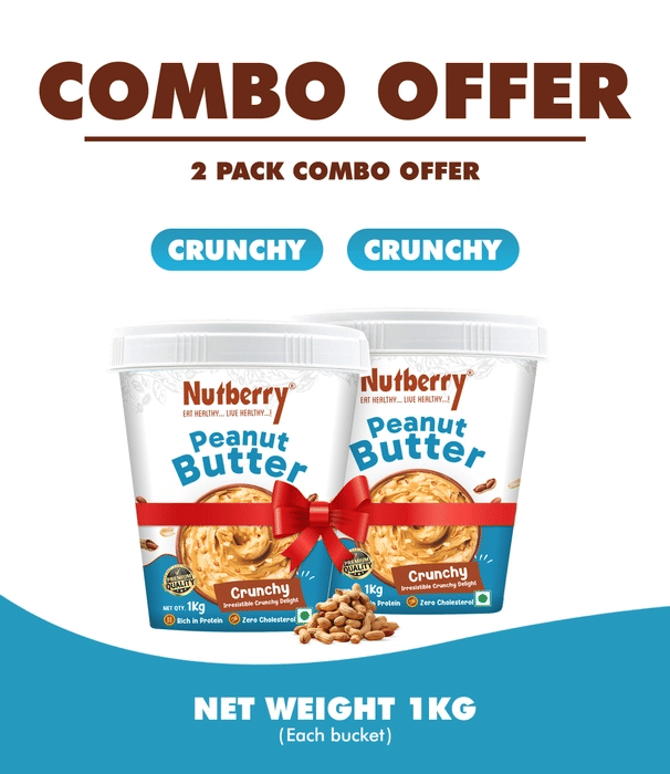 Nutberry Peanut Butter Crunchy 1Kg + Peanut Butter Crunchy 1Kg
