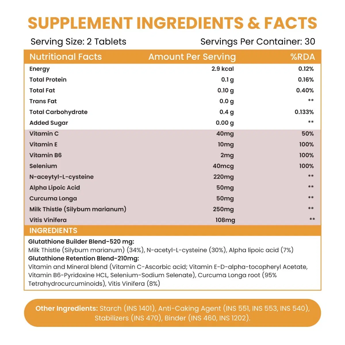 himalayan organics glutathione builder Vlado's Himalayan Organics Glutathione Builder for Anti Ageing & Skin  Brightening with ( Vitamin C, E, B6 & Curcumin ) 60 Veg Tablets