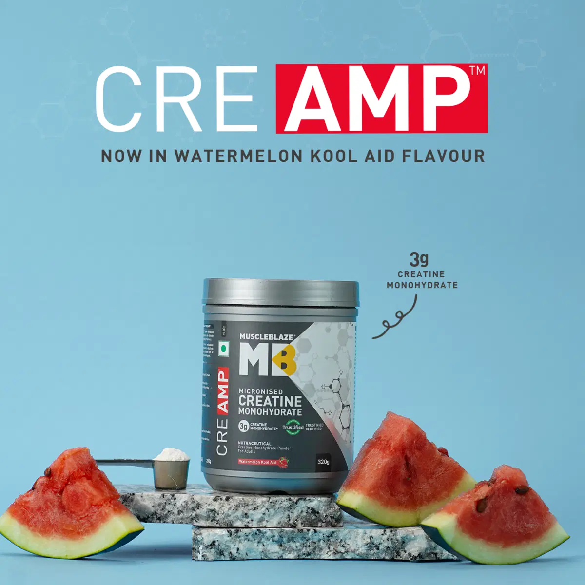MuscleBlaze Creatine Monohydrate 320g Watermelon - Image 4
