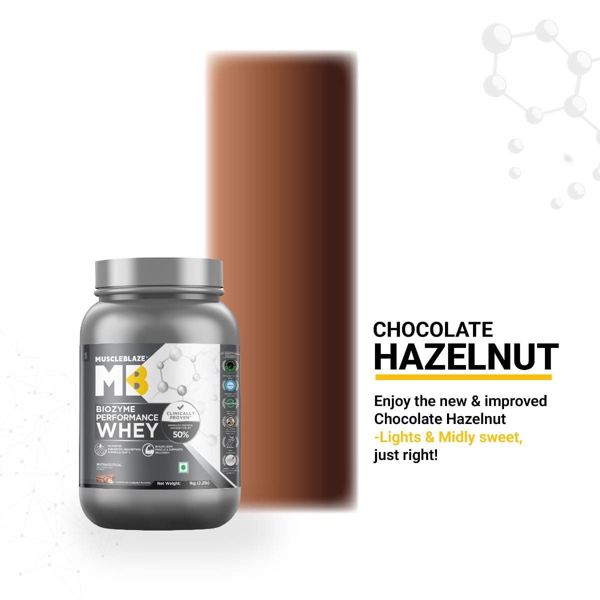 MuscleBlaze MB Biozyme Performance Whey 1kg | 28 Serving | Chocolate ...