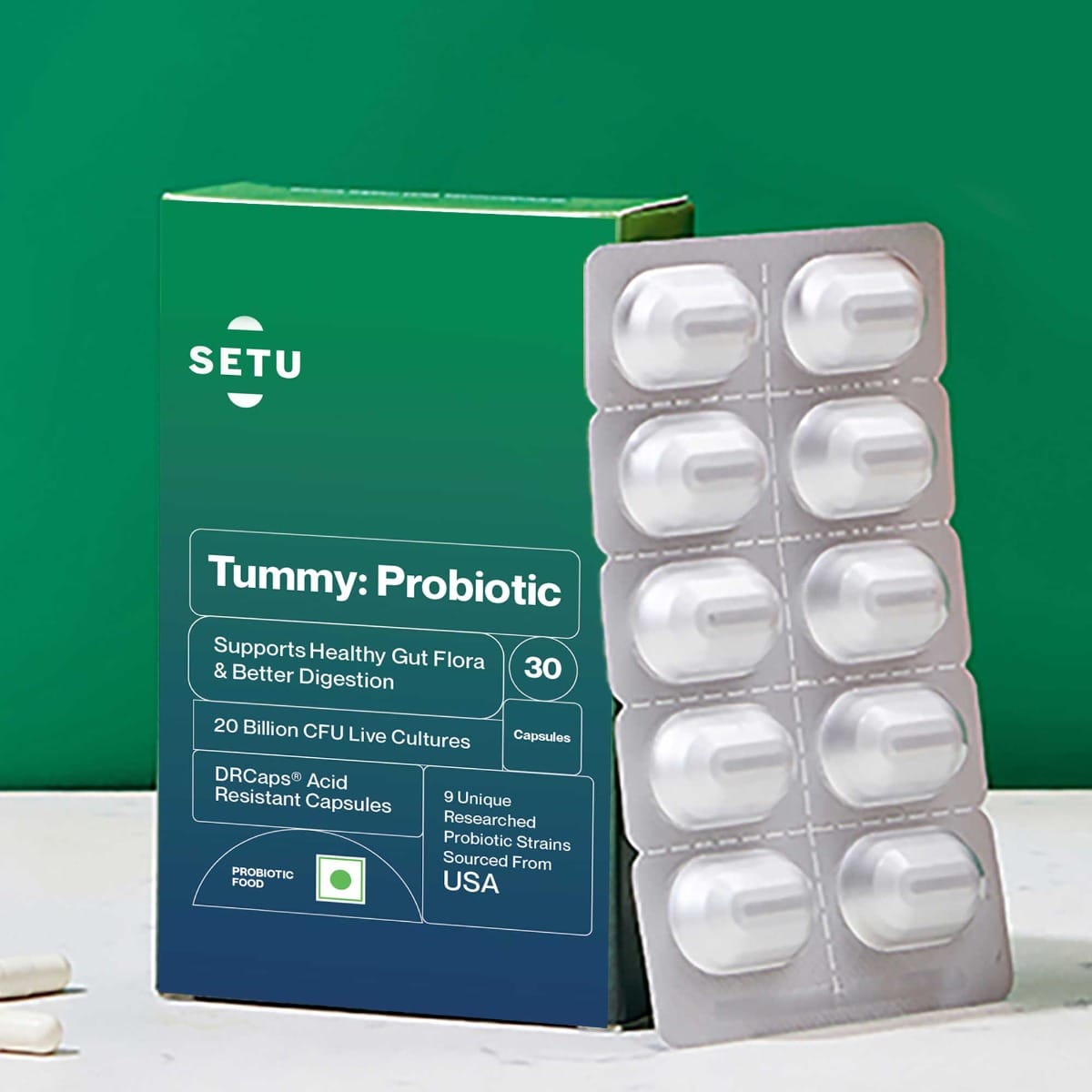 Setu Tummy Probiotic 30 Capsules (Pack of 3) | 9 strains with 20 ...