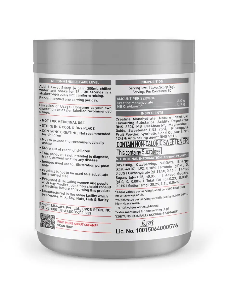 MuscleBlaze Creatine Monohydrate 320g Watermelon - Image 3