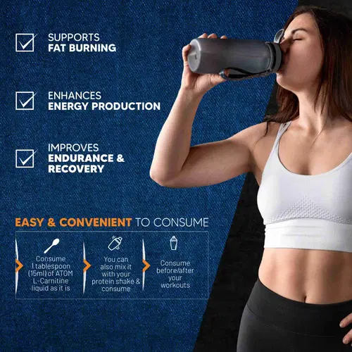 AS-IT-IS Nutrition ATOM L Carnitine Liquid Helps Convert Fat into Energy, With Vit. B6, B12,3000mg L-Carnitine, Sugar Free, Performance & Recovery, 30 Servings, Litchi Flavour