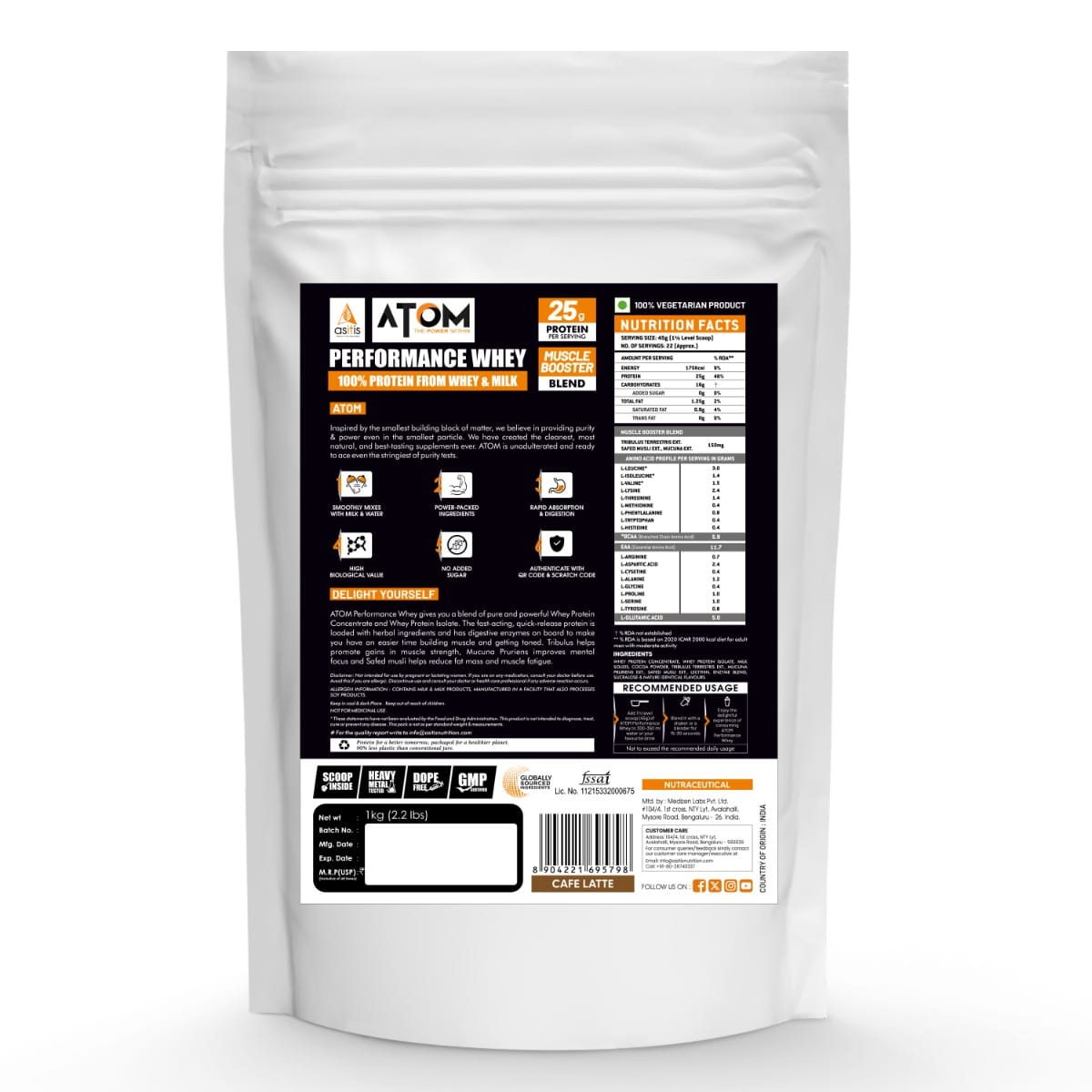 AS-IT-IS ATOM Performance Whey 1Kg | With Safed Musli & Mucuna Pruriens ...