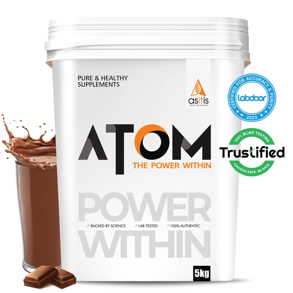 AS-IT-IS ATOM Whey Protein 5kg | 27g protein | Isolate & Concentrate | Double Rich Chocolate | USA Labdoor Certified | With Digestive Enzymes for better absorption-image-13