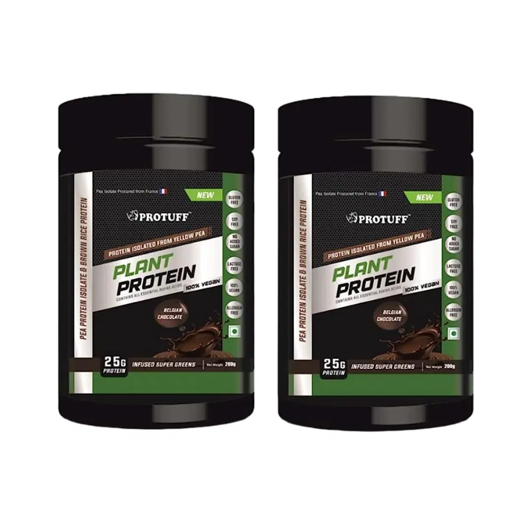 Pro Tuff Snacks PROTUFF Plant Protein, Belgian Chocolate, Pack of 2,25g Vegan Protein ...