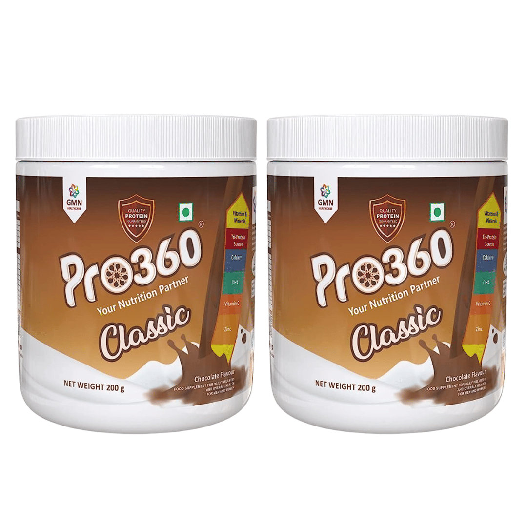 Pro360 Classic Daily Wellness Nutritional Protein Health Drink Supplement Powder for Men and Women Instant Beverage Mix 200 + 200g (Chocolate) Pack of 2-picture-11