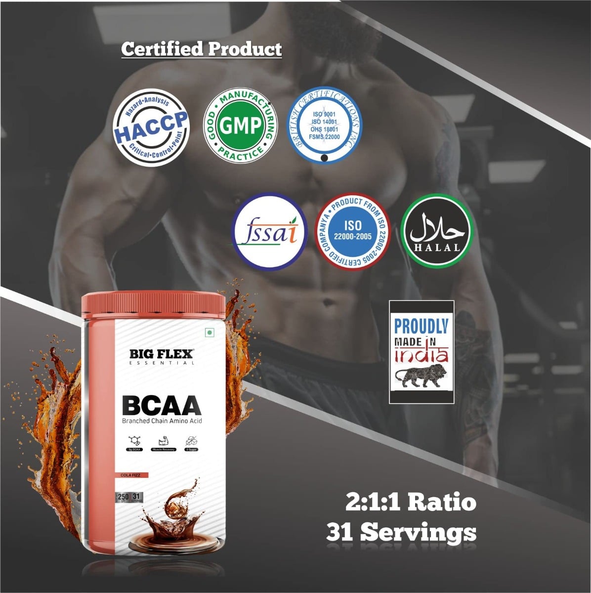 Bigflex Essential BCAA Cola Fizz (250Gm) Jar
