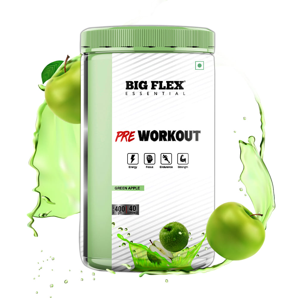 Bigflex Essential Pre Workout (Green Apple) (400Gm) Jar