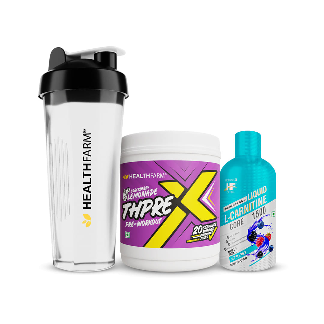 healthfarm l carnitine HEALTHFARM Burn Boost Combo ( Thpre Blackberry 250gms+ L carnitine 1500 mg  Mix Berries+Free Shaker )