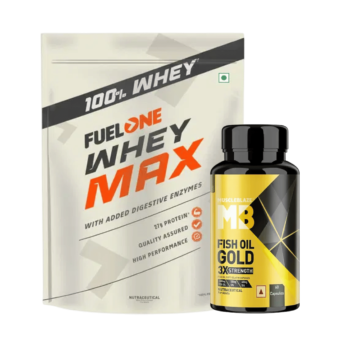 Fuel One Whey Protein Max 1kg | 27g Protein, 5.96g BCAA & 4.7g Glutamic ...