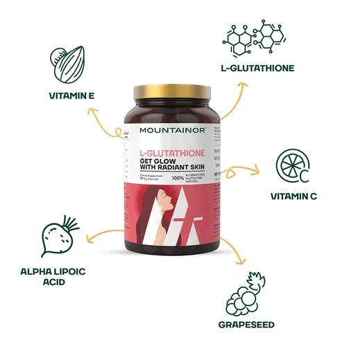 mountainor glutathione MOUNTAINOR Natural L Glutathione for Brightening & Radiant Skin (30 Veg Caps) for Men & Women