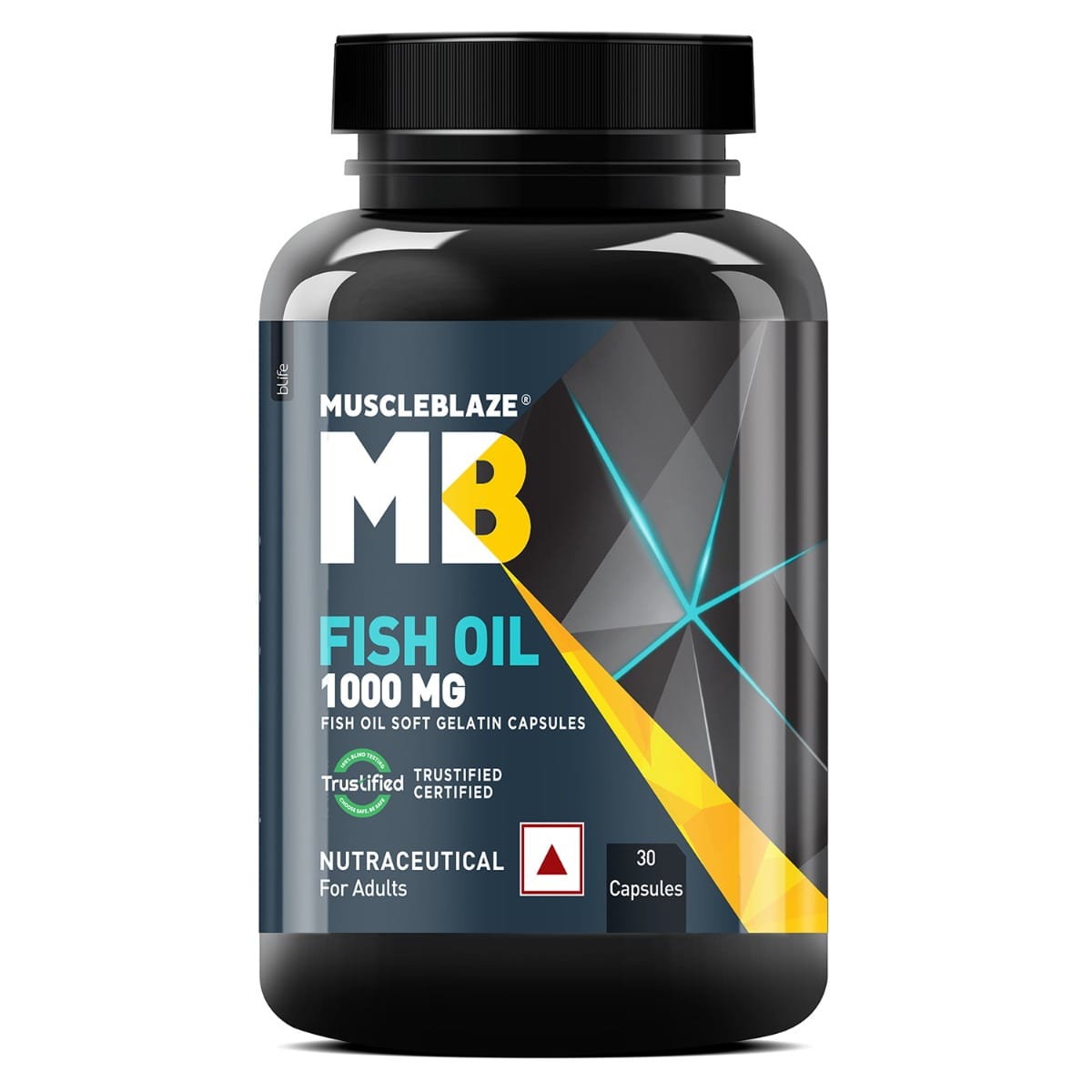MuscleBlaze MB Omega 3 Fish Oil 1000 mg, India's Only Labdoor USA Certified for Purity & Accuracy with 180 mg EPA and 120 mg DHA, 30 Capsules 1 hnut1783 06 1 2