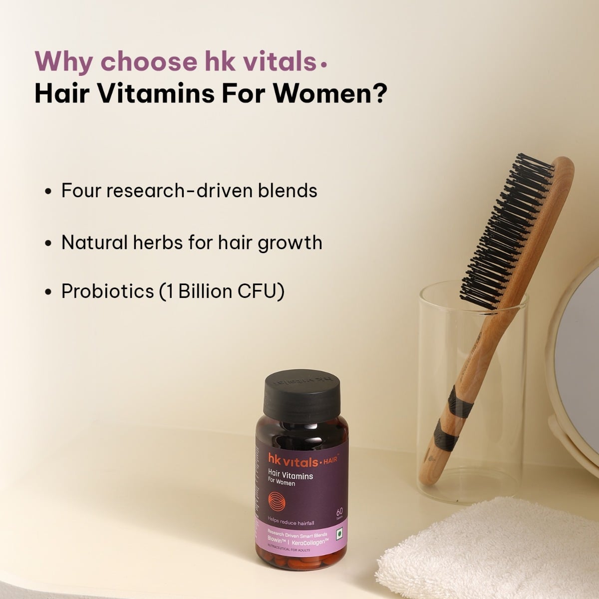 HK Vitals Hair Vitamins for Women (60 Tablets) With Biowin ...