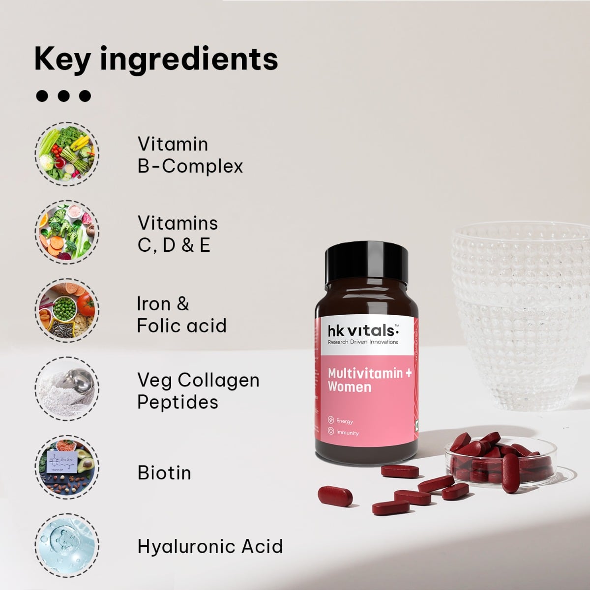 HK Vitals Hair Vitamins for Women (60 Tablets) With Biowin ...