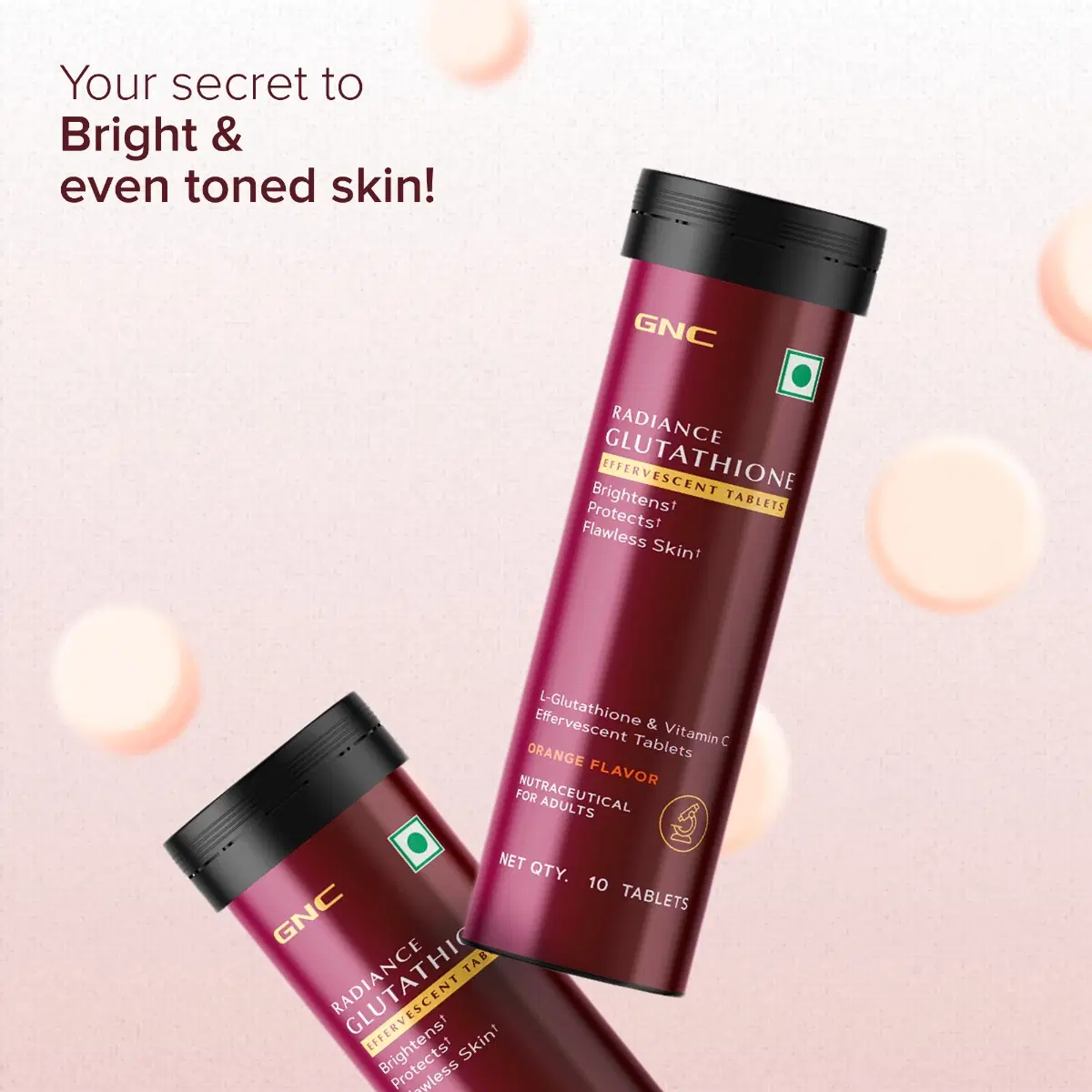 GNC Radiance Glutathione Effervescent Tablets | 10 Gluten Free Tablets | Radiant Skin with Powerful Antioxidant Support