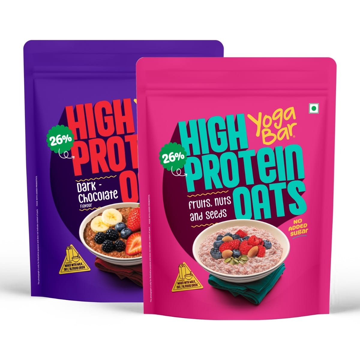 Yogabar 26g High Protein Oats Combo 1kg Each |Dark Chocolate 1kg |Fruits Nuts And Seeds 1kg |26g Protein Per 100g |Protein Rich Breakfast |Protein Blend with Whey Protein-picture-16