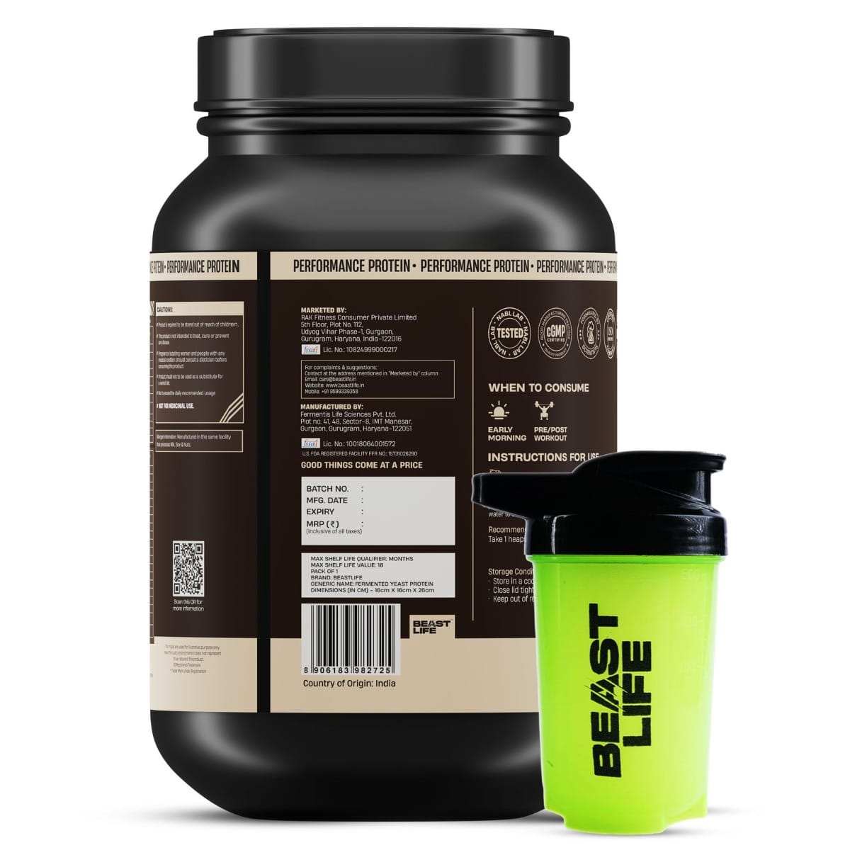 BeastLife Performance Yeast Protein Powder | 25g Protein | Chocolate ...