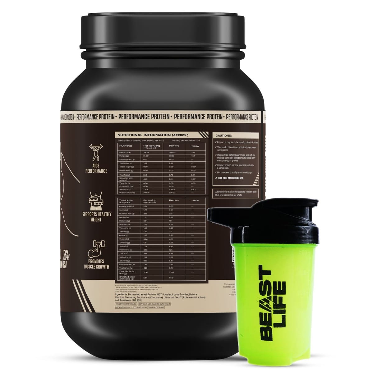 BeastLife Performance Yeast Protein Powder | 25g Protein | Chocolate ...