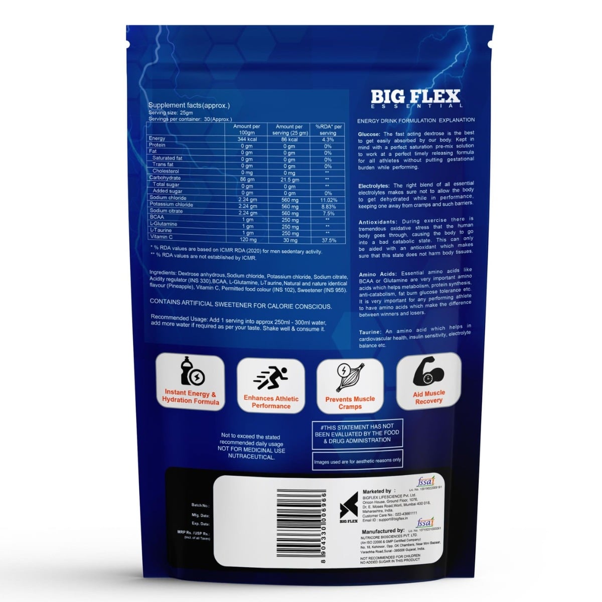 Bigflex Essential Isotonic Instant Energy Drink Pack of 02