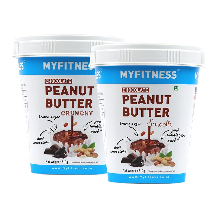 MYFITNESS Chocolate Peanut Butter Smooth 510gm and Chocolate Peanut Butter Crunchy 510gm Combo | 22g Protein | Tasty & Healthy Nut Butter Spread | Vegan | Dark Chocolate Smooth Peanut Butter | Zero Trans Fat-image-37