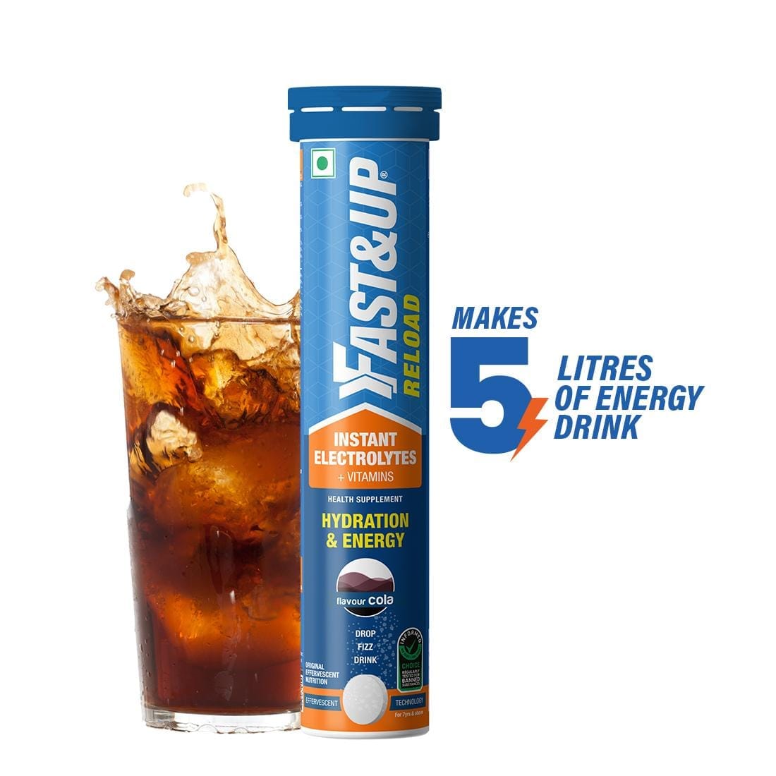 Fast & Up Reload Hydration & Energy Drink With Electrolytes Effervescent Tablets Cola-image-24
