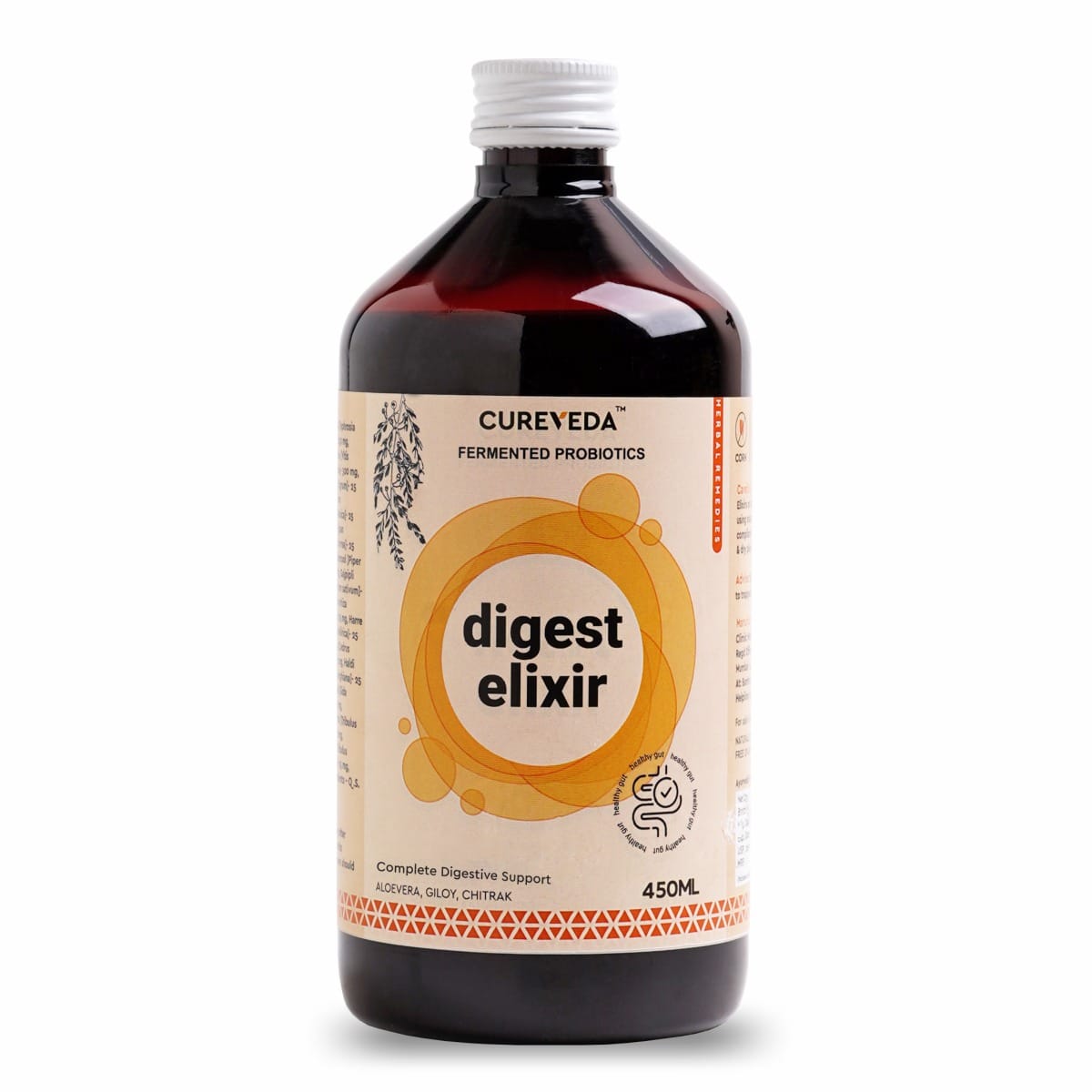 Cureveda Digest Elixir Herbal Syrup, Ayurvedic Tonic for Detox, Enrich with Aloe Vera and Chitrak (450 ml)-image-7