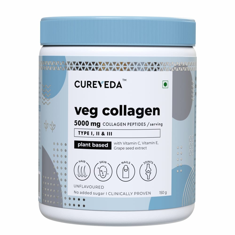 Cureveda Veg Collagen Powder for Men & Women (150 gm)