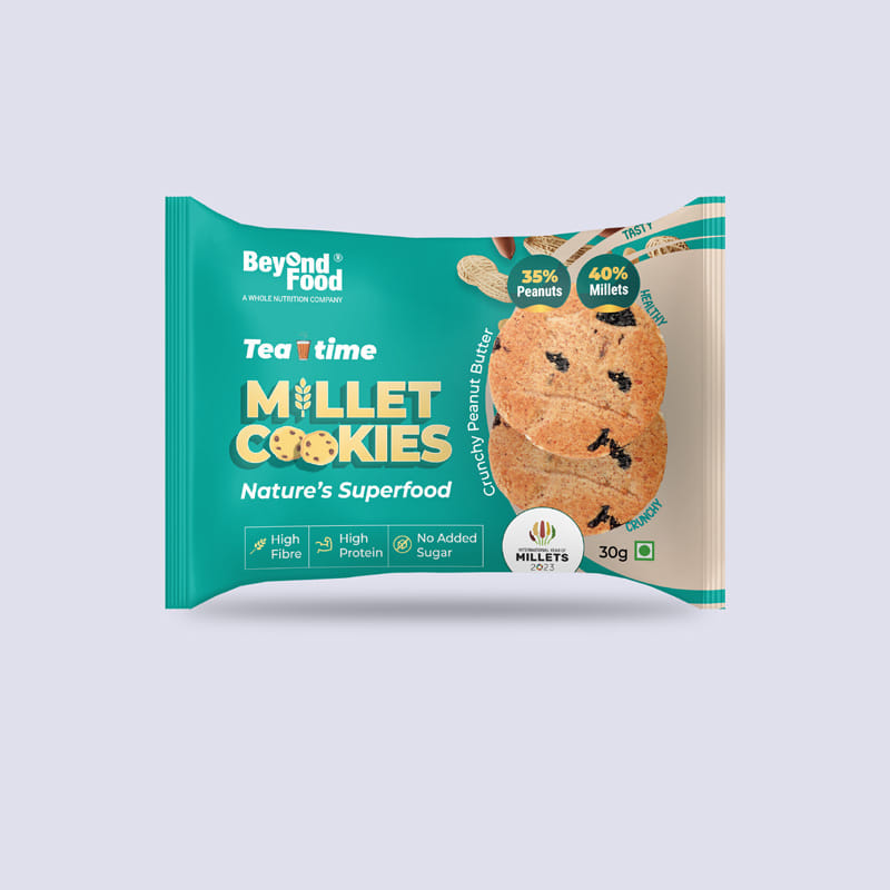 Beyond Food Millet Cookies - Crunchy Peanut Butter (Pack of 12)