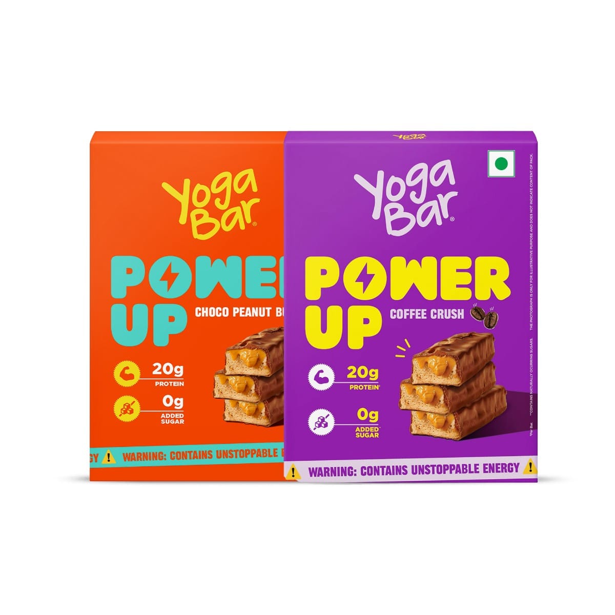 Yogabar Power Up 20g Protein Bar|5 x Choco Peanut Butter Bars & 5 x Coffee Rush Bars |Pack of 10 Bars| Premium High Protein Blend| Healthy Protein Snacks-image-32