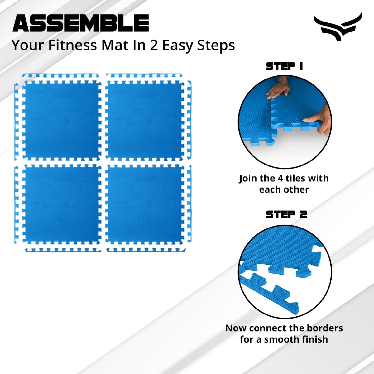Xtrim Puzzle Exercise Mat, EVA Foam, Interlocking Tiles, Kids Play Mat ...