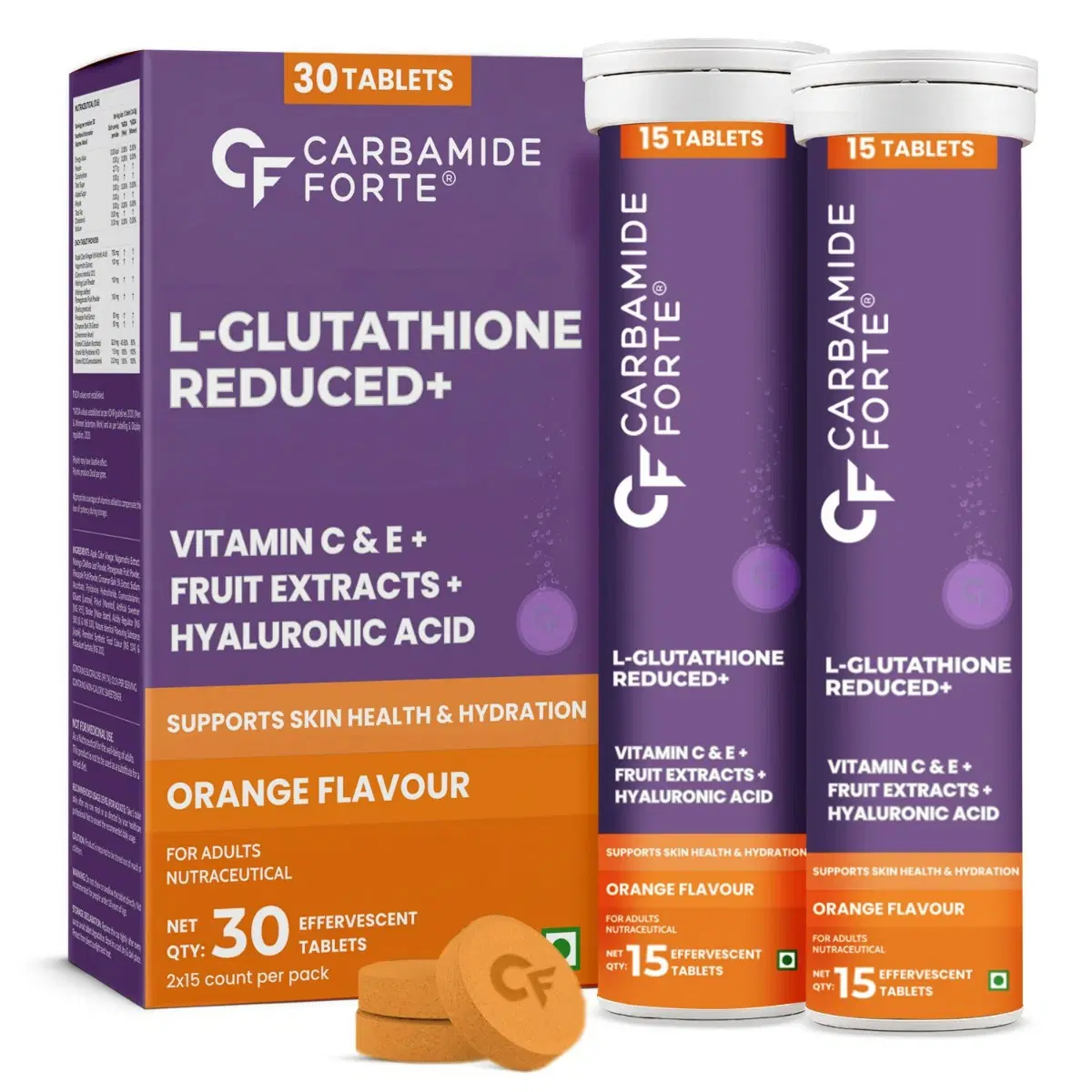 Carbamide Forte Japanese Reduced L Glutathione Supplements Effervescent Tablet 600mg