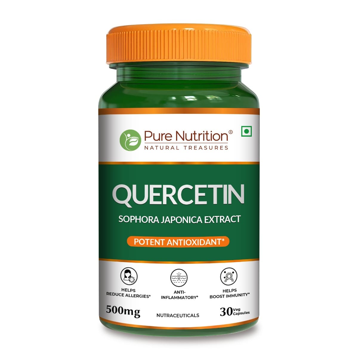 Pure Nutrition Quercetin Supplement 500mg - 30 Capsules | High Purity 95% Extract | Helps Seasonal Allergy Relief, Supports Immunity, Reduces Inflammation, Promotes Heart Health-image-5